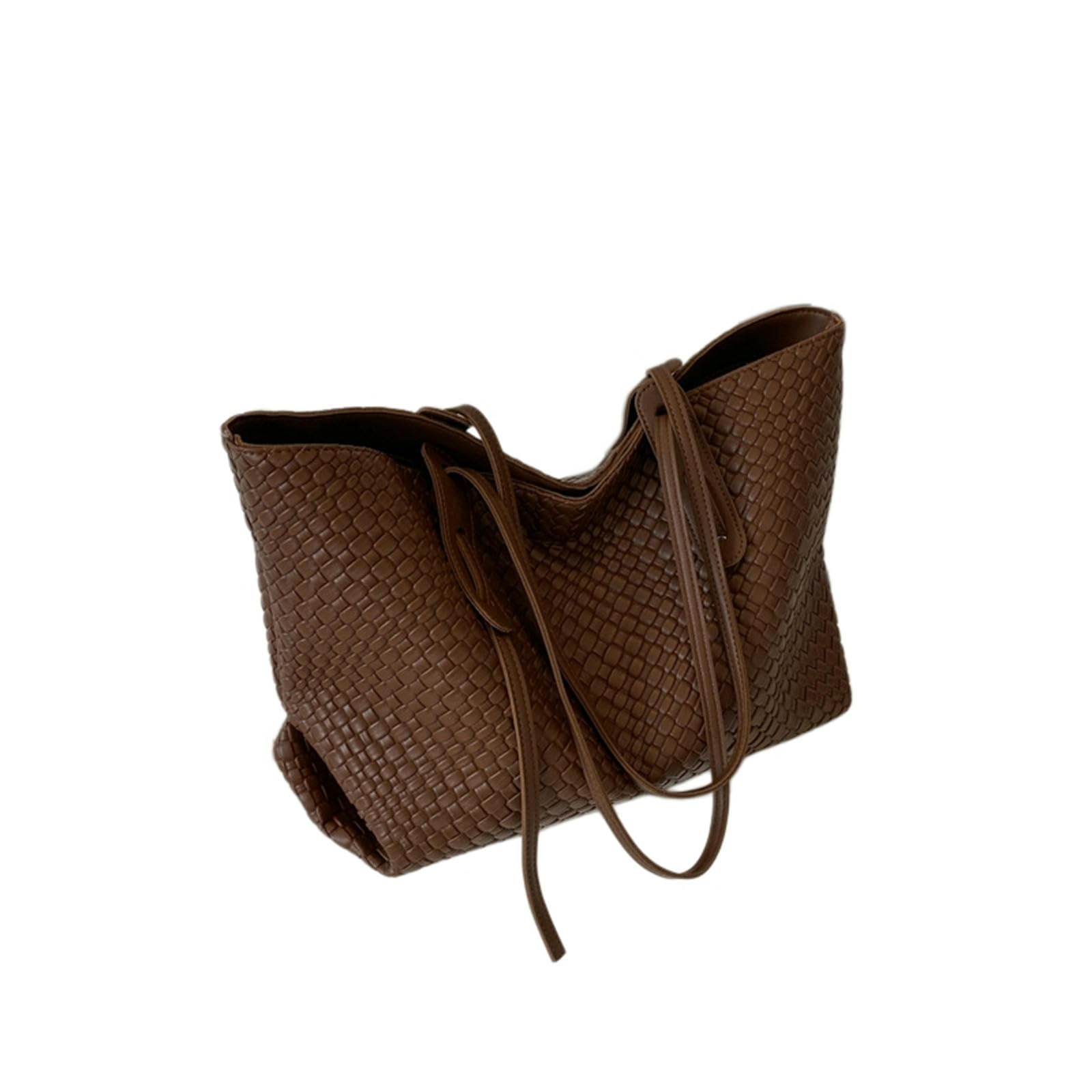 Borsa in Tessuto di Grande capacità A Tracolla Sottobraccio retrò E Versatile-Marrone