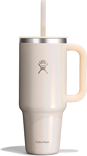 Miniatura 74 de Hydro Flask - Vaso de viaje con asa, tapa y pajilla, acero inoxidable térmico, 32 onzas, color azul