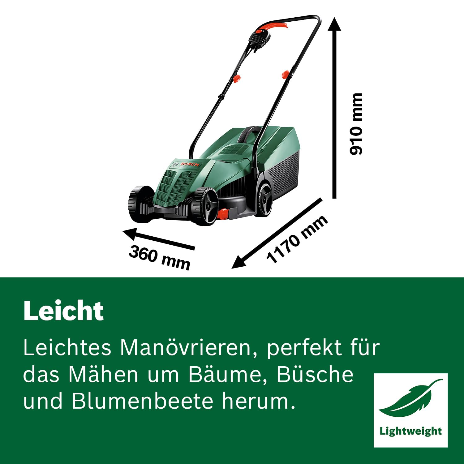 Bosch EasyRotak 32-235 kabelgebundener Rasenmäher 1200 W Schnittbreite 32 cm 31-Liter-Grasfangkorb