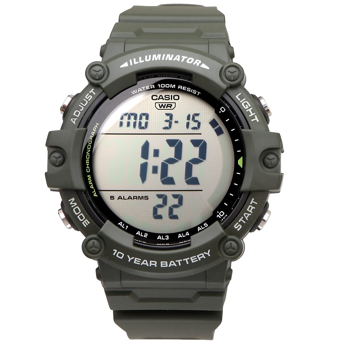 Casio - Reloj de pulsera digital estándar, serie AE-1500, Chippukashi para hombre