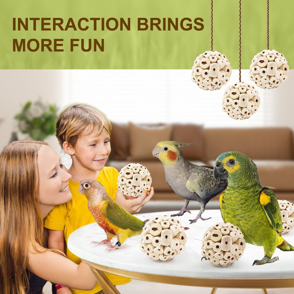 7Pcs Bird Toys for Parrots - Natural Soft Chew Shredding & Foraging Toy for Cockatiel Conure Quaker Parrot Budgie Parakeet Rabbit Bunny Guinea Pig Chinchilla - image 6