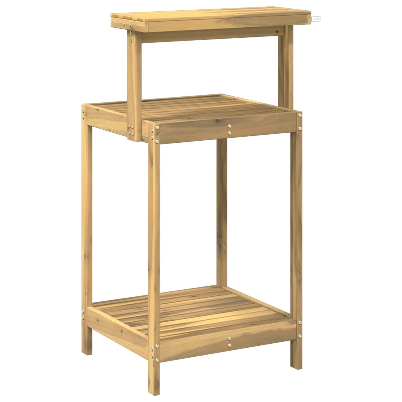 Banc de jardin en bois d'acacia massif, table de plantation pour extérieur, 56,5 x 48,5 x 107 cm, blanc