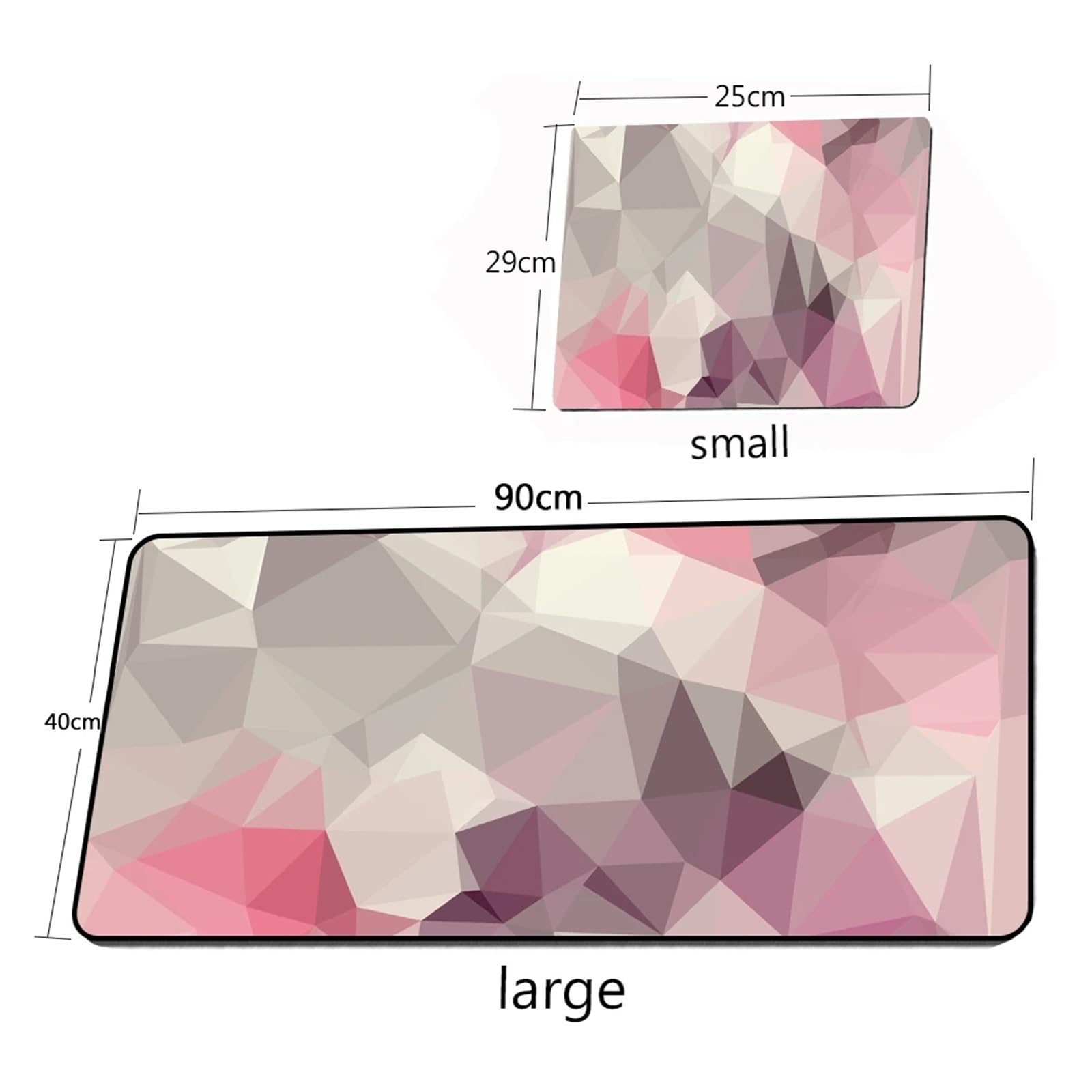 Mauspad, großes Schreibtischzubehör, rosa geometrische Figuren, Schreibtischunterlage, Computer-Mauspad, XXL-Büro-Deko-Schutzunterlage(400X900X5MM)
