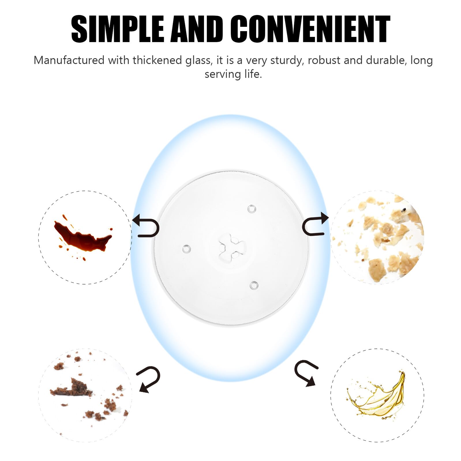 SHINEOFI Plato de Vidrio para Microondas Bandeja Giratoria Resistente Compatible con Horno Microondas para Cocinar y Calentar Alimentos