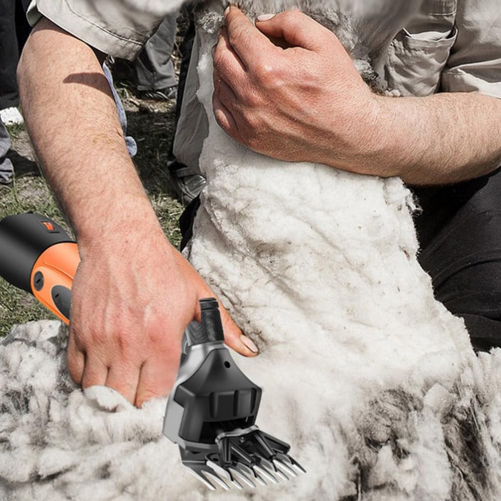 9 Teeth Electric Wool Shears Farm Adjustable Speed Livestock Shears 1200W Includes A 3.5-Meter Power Cord Powerful for Sheep, Goats, Alpacas Orange