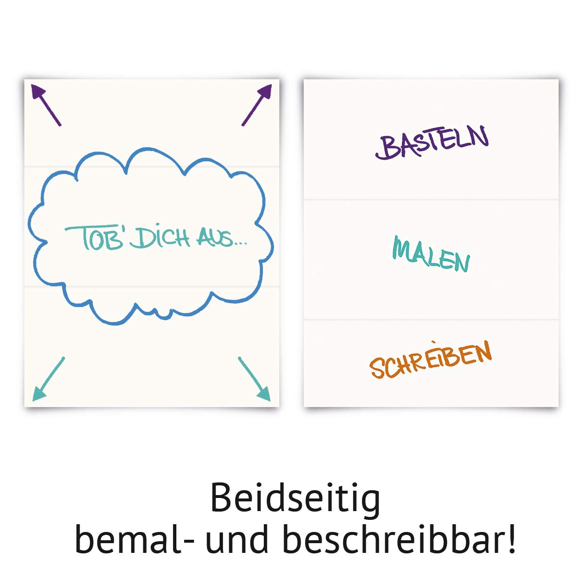 150 Blanko Klappkarten DIN Lang Wickelfalz Naturpapier 300 g/qm Set Papier wählbar