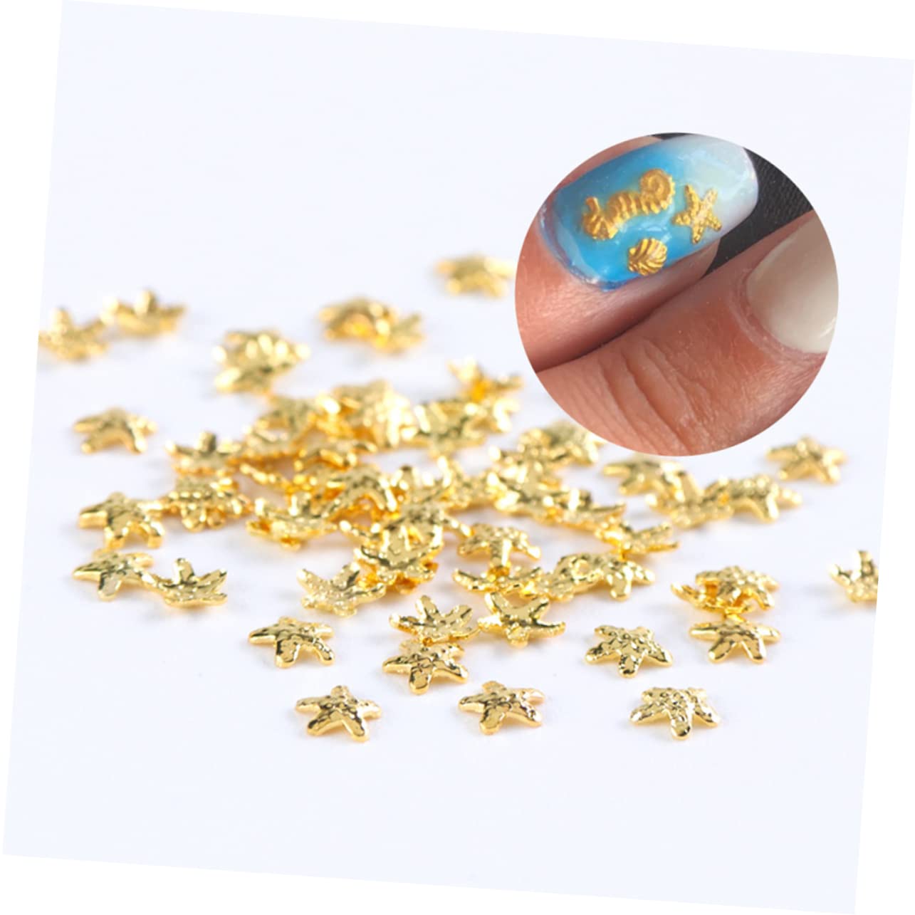 Didiseaon Shiny Metal Gold Nail Rivets for Nail Art Elegant Decorations Unique Shapes for Creative Manicures for Home Salon Use