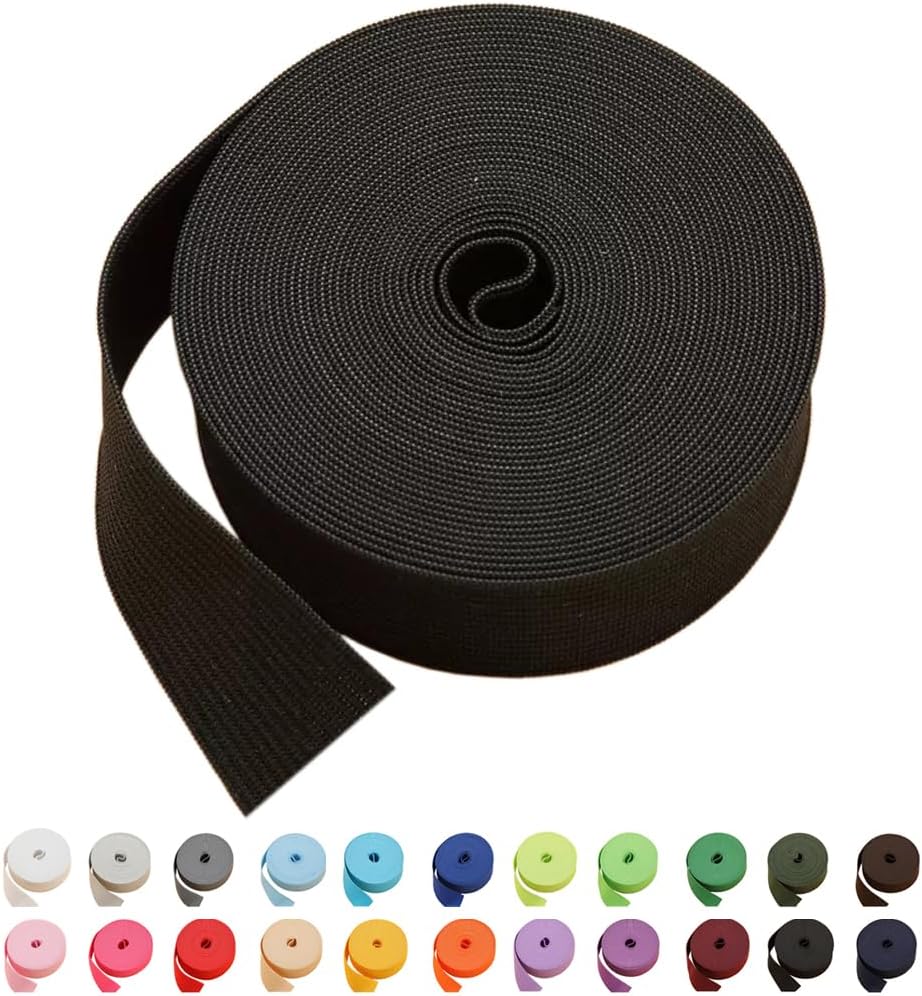 Banda elástica para coser, banda elástica de color para peluca, bandas elásticas de 1 pulgada, 16 yardas, banda elástica de punto, banda elástica,