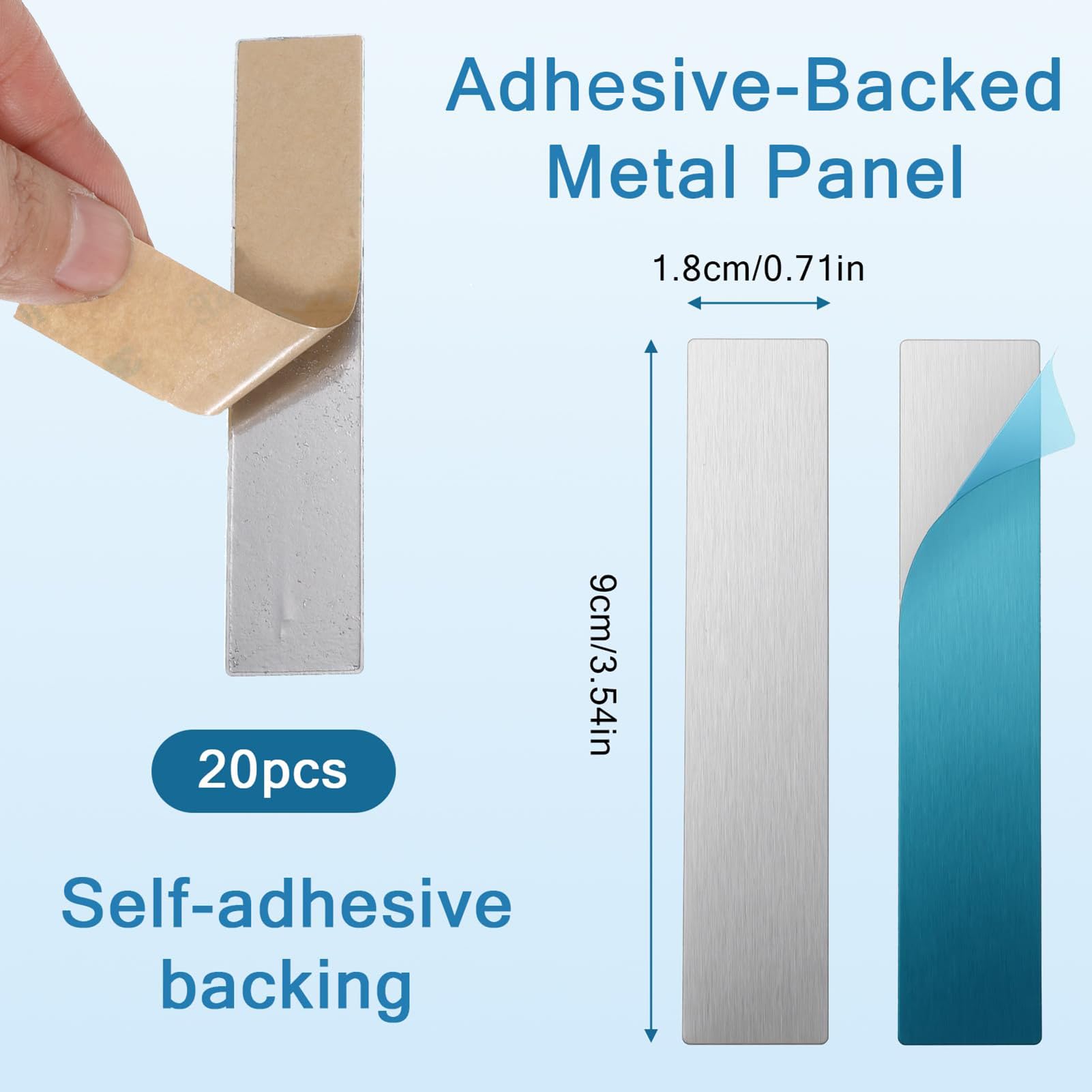 ② 20-Pack Adhesive Metal Plates – Peel-and-Stick Steel Strips For