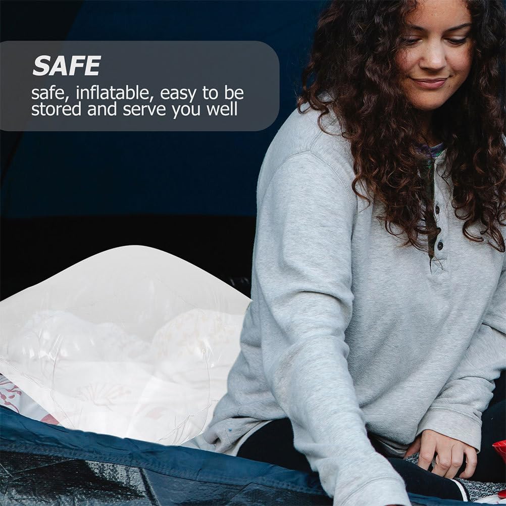 VILLCASE Transparent Inflatable Pillow, Clear Camping Pillow Air Pillow Blow Up Pillow, Clear Insert Sofa Cushion Blow up Pillow PVC for Sleeping Camping Travel - Image 3
