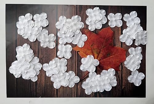 Miniatura 3 de RATREE 888 50 piezas de papel de morera hechas a mano con hortensias de 2 x 2 pulgadas, flores de papel de morera para álbumes de recortes, boda,