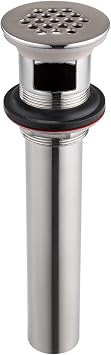 Artiwell Grid Drain Strainer Assembly With Overflow for Bathroom Sink, P.O. Plug Lavatory Drain, Brushed Nickel