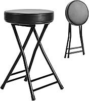 Vista 9 de H HOMEWINS Taburete Plegable Acolchado con Cojín, 1 Pieza de 60 cm de Altura de Barra Taburete Plegable Portátil con Asa para Pesca, Senderismo