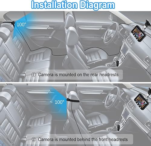 Miniatura 7 de VSYSTO Cámara de espejo de coche para bebé, pantalla HD de 4.3 pulgadas, visión nocturna infrarroja, cámara de visión trasera, grabación de audio,