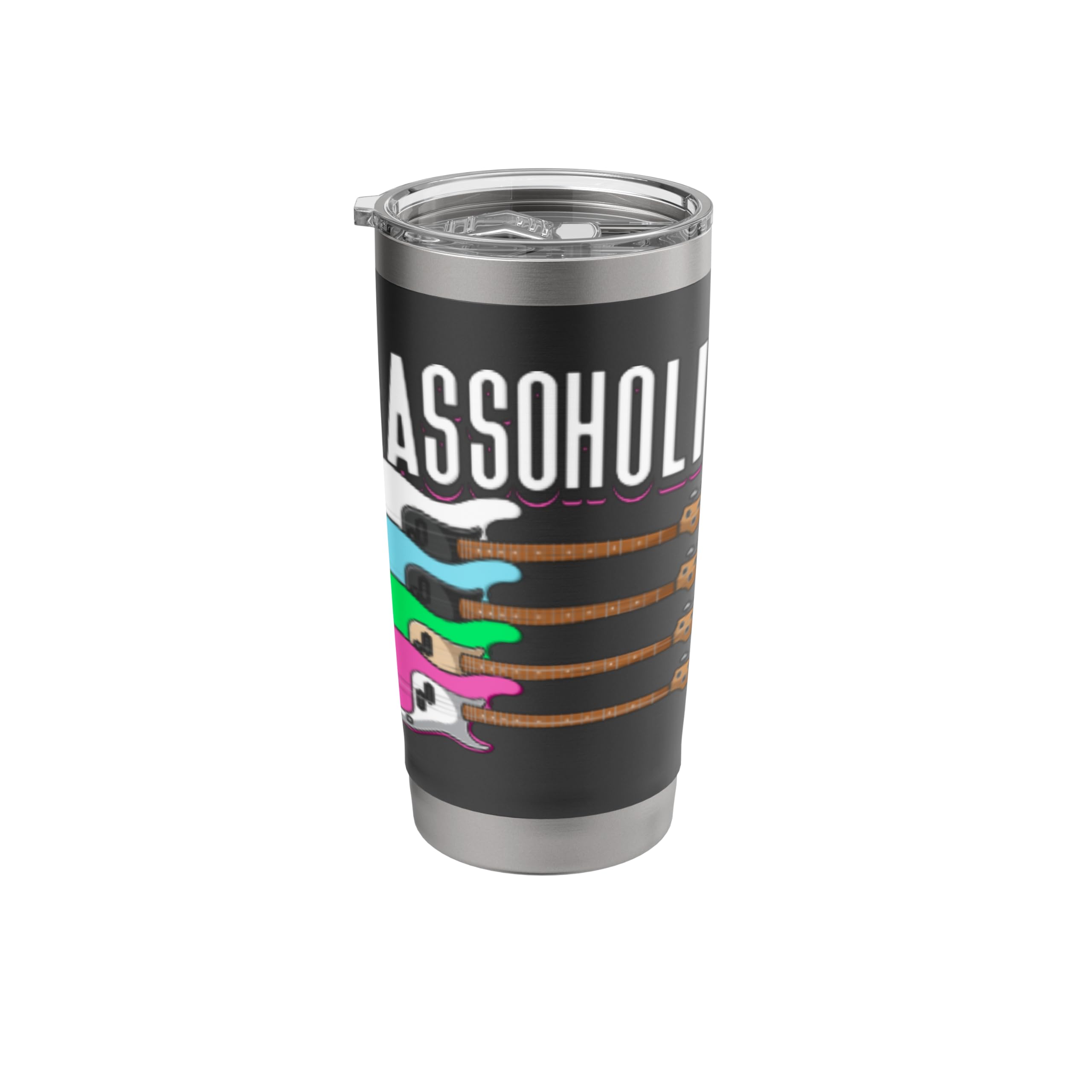 Bassoholic Electric Bass Guitar Lover Bassist Bass Player Stainless Steel Insulated Tumbler