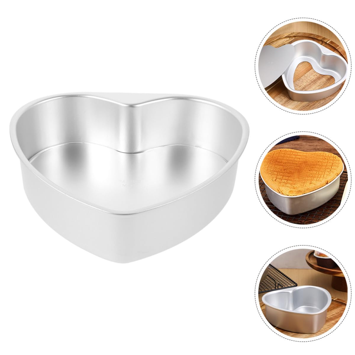Molde para Pastel en Forma de Corazón 7 Pulgadas 2 Piezas Aluminio con Fondo Removible para Hornear Mini Pasteles Brownies y Postres Utensilios para Hornear Celebraciones