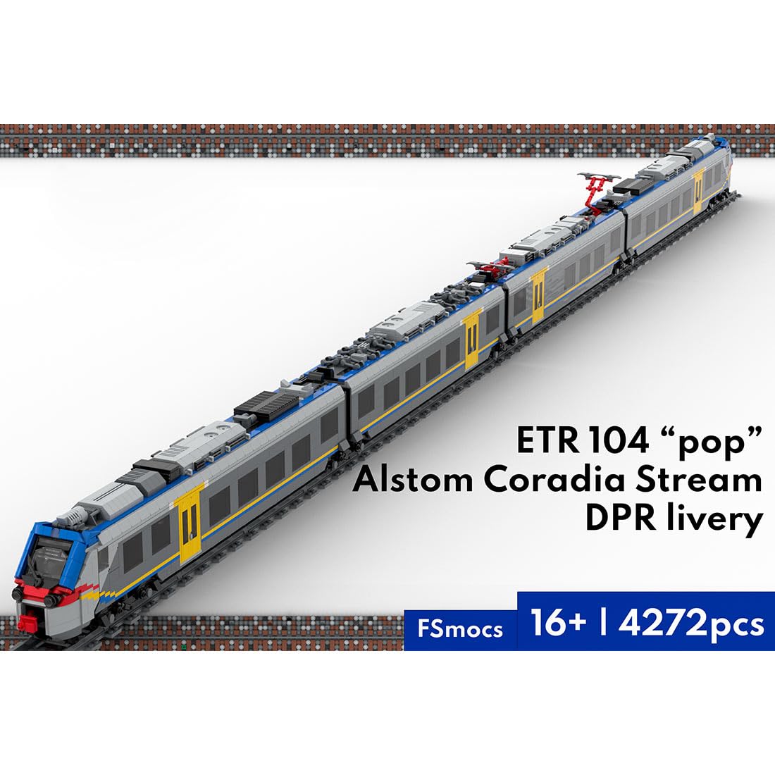 Italienisches ETR104-Elektrotriebzug-Modellset aus Ziegelsteinen (statische Version/4272 Teile)