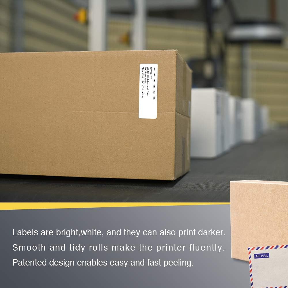 BETCKEY - 3" x 1" (76 mm x 25 mm) UPC Barcode & Address Labels Compatible with Zebra & Rollo Label Printer,Premium Adhesive & Perforated [16 Rolls, 22000 Labels] - Image 5