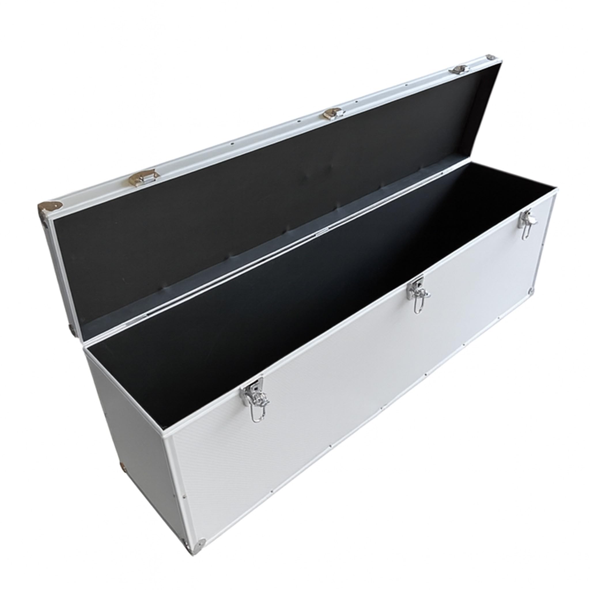 ECI Maleta (LBH) 110 x 25 x 35 cm, color plata, maletín de música, maletín de medición, maletín de transporte con tapa extraíble vacía