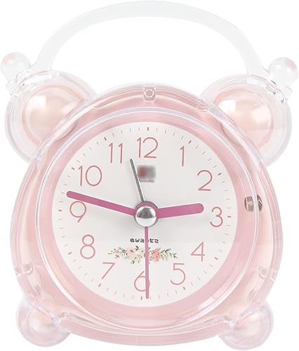 Meyaus 3 en cristal transparente de plástico despertador silencioso sin tictac noche reloj de luz