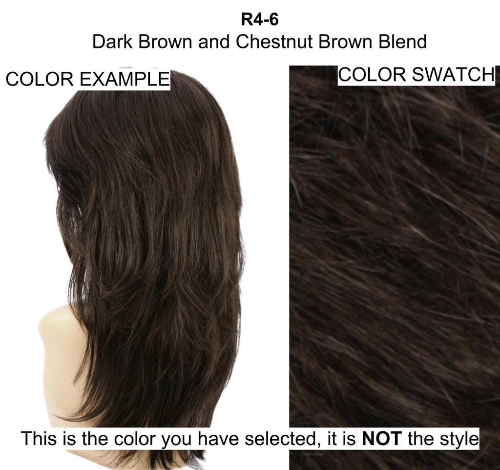 Bundle - 5 item: Avalon Wig by Estetica, Christy's Wigs Q & A Booklet, 2oz Travel Size Wig Shampoo, Wig Cap & Wide Tooth Comb - Color: R4/6