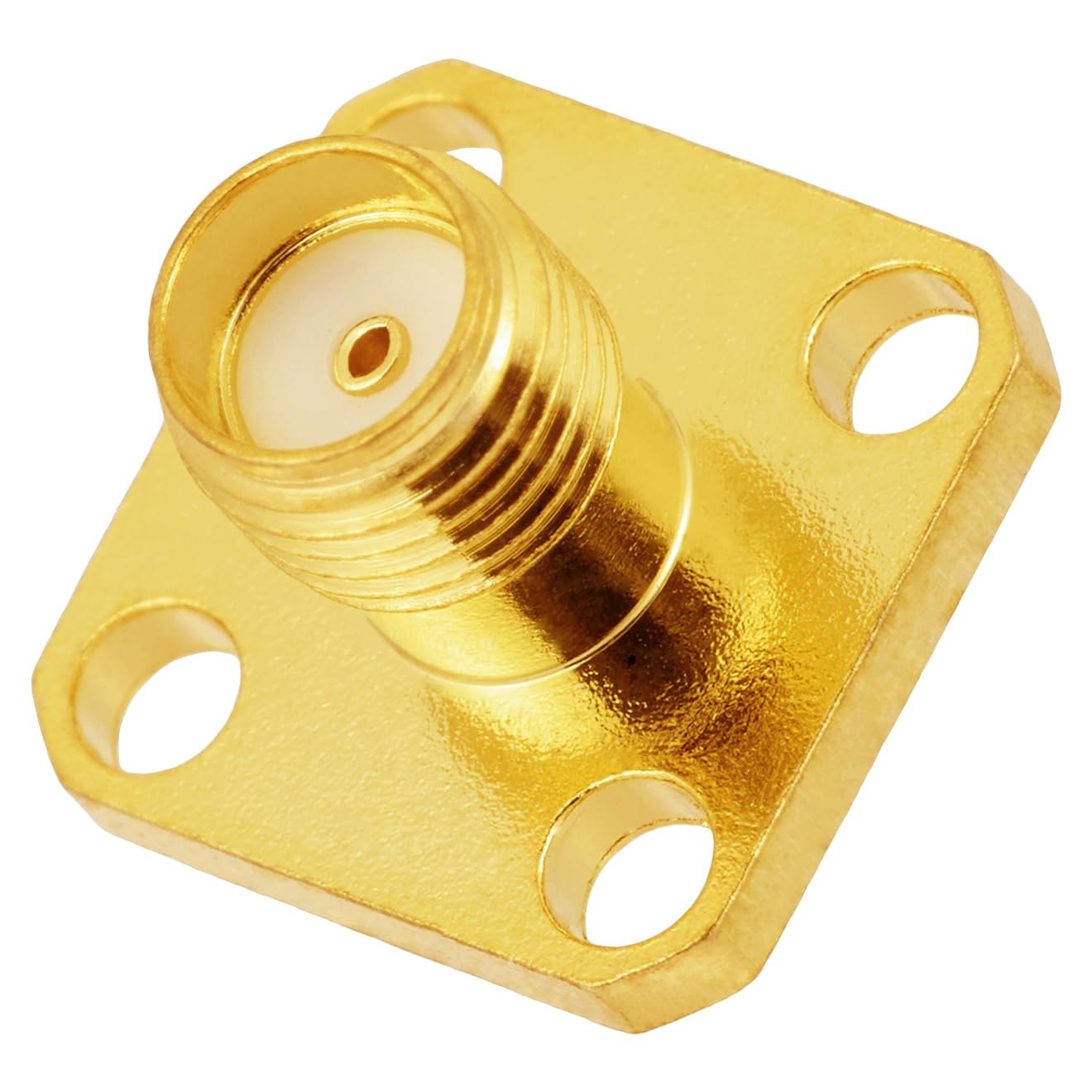 Vecys Lot de 5 adaptateurs SMA femelle à 4 trous pour montage sur panneau 50 Ohm SMA femelle 4 trous pour antenne radio câble coaxial