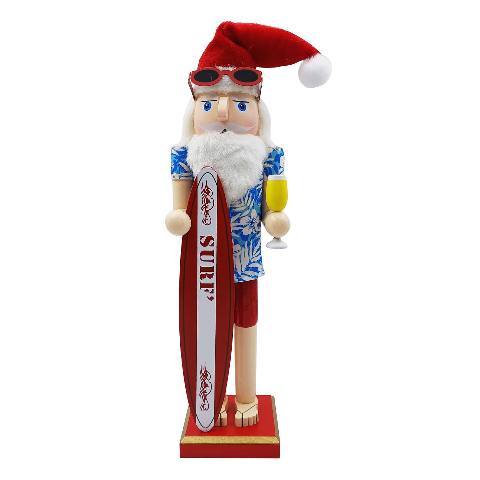 Kalttoy Multicolor Surfing Theme Nutcrackers Statue Christmas Wood Surfing Theme Nutcrackers Decors Supply Desk Home Figures Decorations Christmas Figures Ornaments Wood