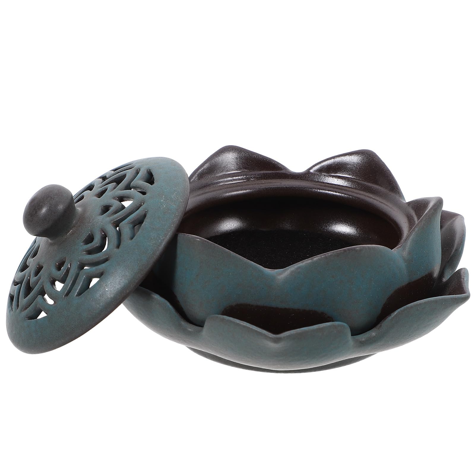 Brûleur parfum céramique lotus vert diffuseur d'arôme compact