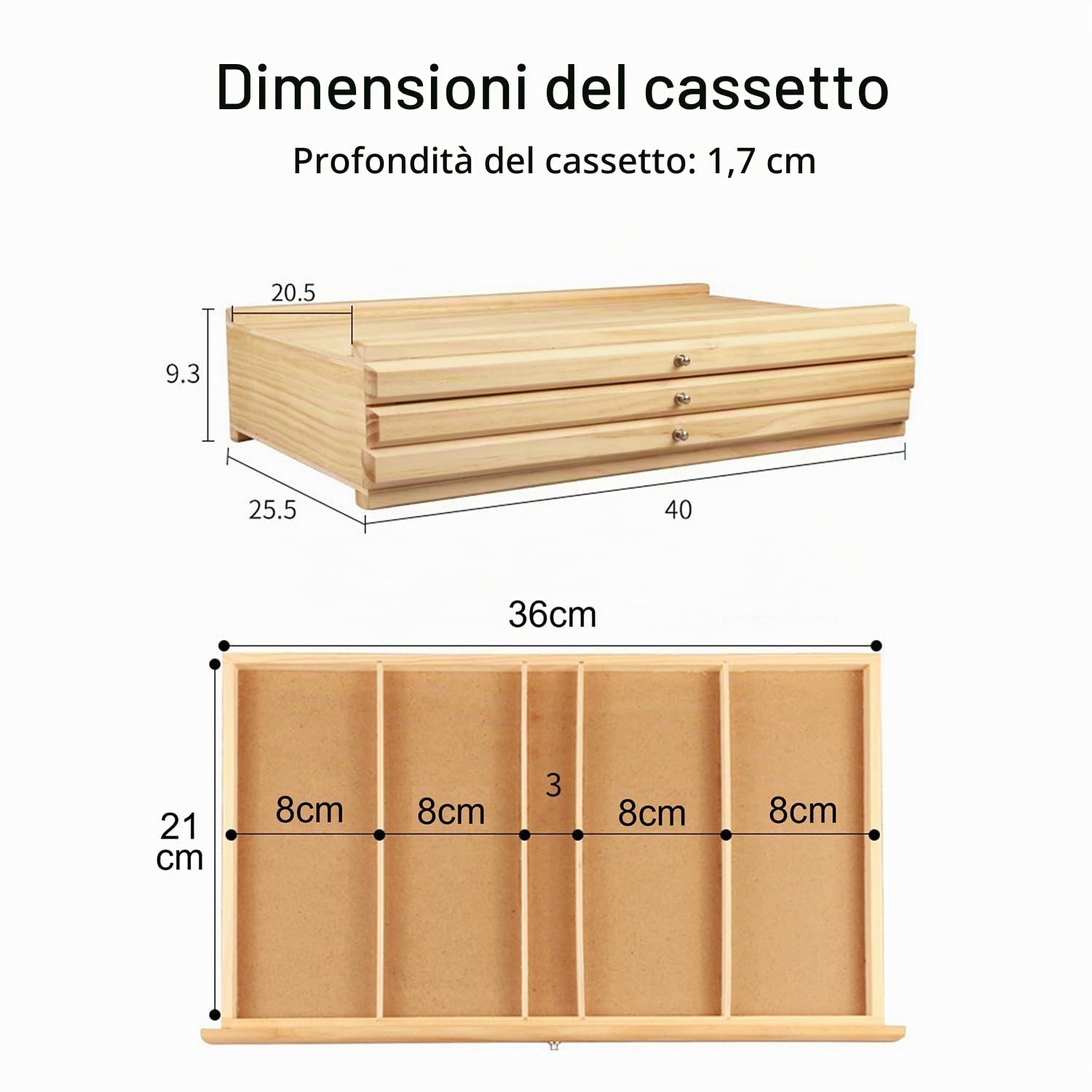 3 Cassetti Scatola Portaoggetti Per Artisti (2pcs),Con 4 Cassetti,Portatile,Scatola Di Immagazzinamento Per l'Arte In Legno Di Faggio Premium,Per Pastelli,Matite,Pennelli Materiale Artistico
