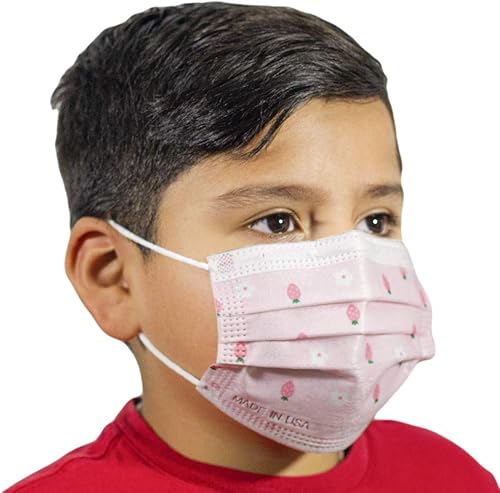 Paquete de 3 capas desechables para niños, 3 capas, fabricado en los Estados Unidos, ajuste perfecto