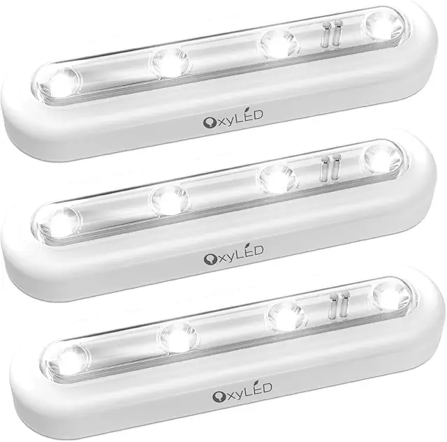 OxyLED Touch LED Schrankbeleuchtung Batteriebetrieben - 140° Schwenkbar, 3 Stück