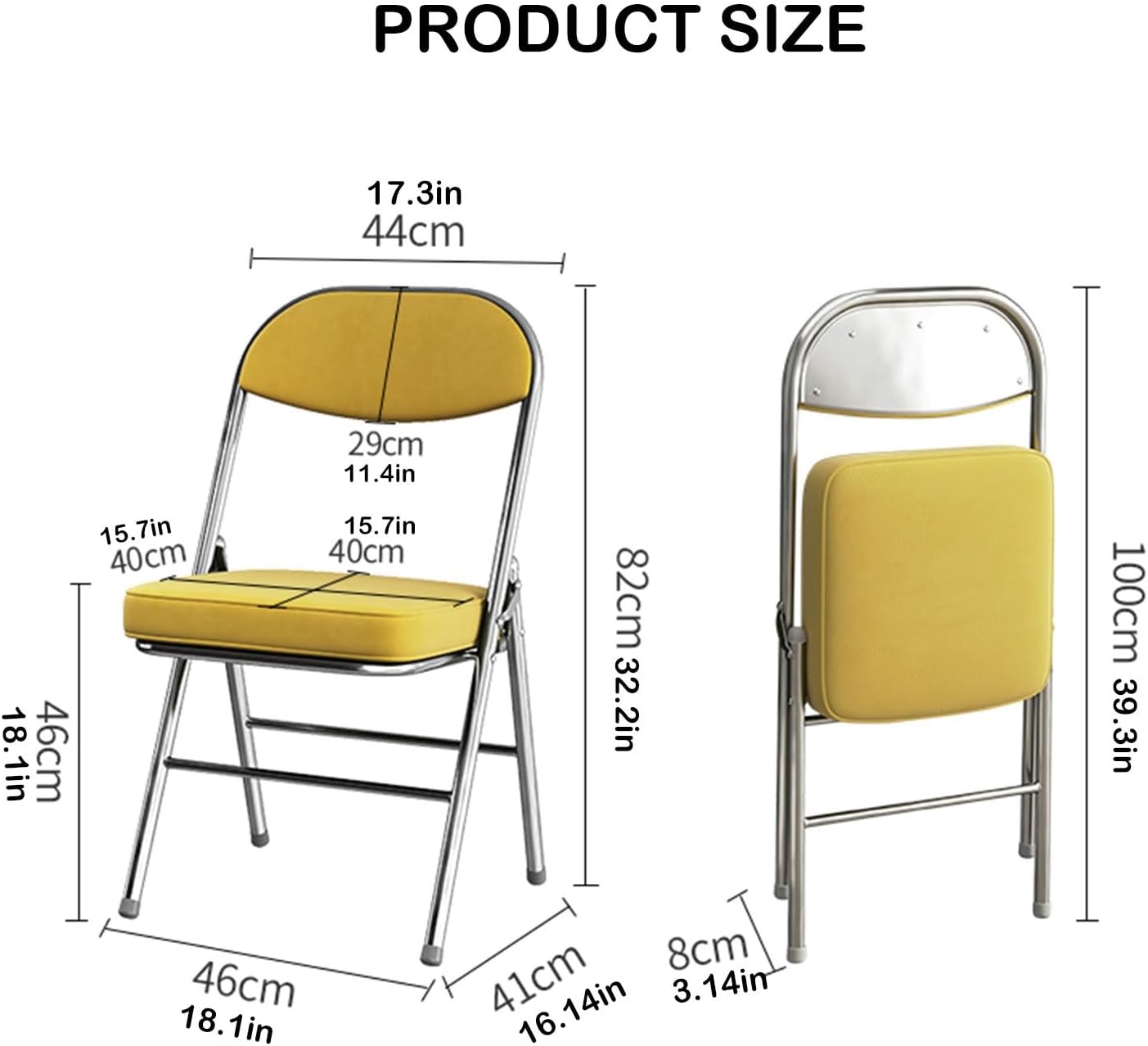 Folding Chairs with Padded Seats for Outdoor & Indoor,Portable Event Chairs PU Seating,Stackable Commercial Seats for Office,Easy to Use and Store(Grey)