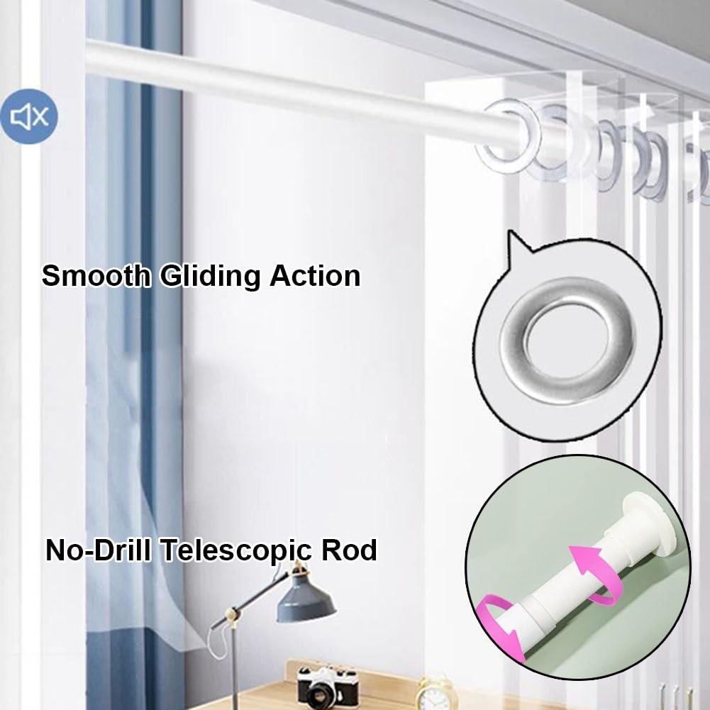 Artiz Rideau De Douche Transparent avec Œillets Antirouille, Séparateur De Pièce en PVC Transparent pour Cuisine, Salon Et Bureau Tringle Télescopique sans Perçage Incluse(2PCS,W:220x H:210cm)