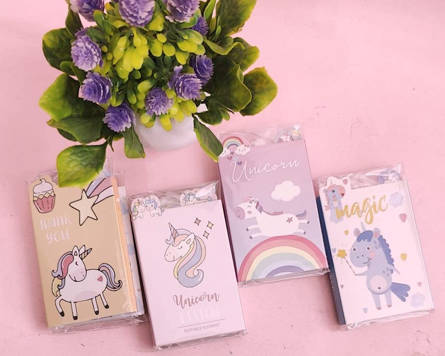 TERA 13 Unicorn Sticky Notes Book Shape Sticky Notes (Pack of 1, Multicolor, 6 Notes)
