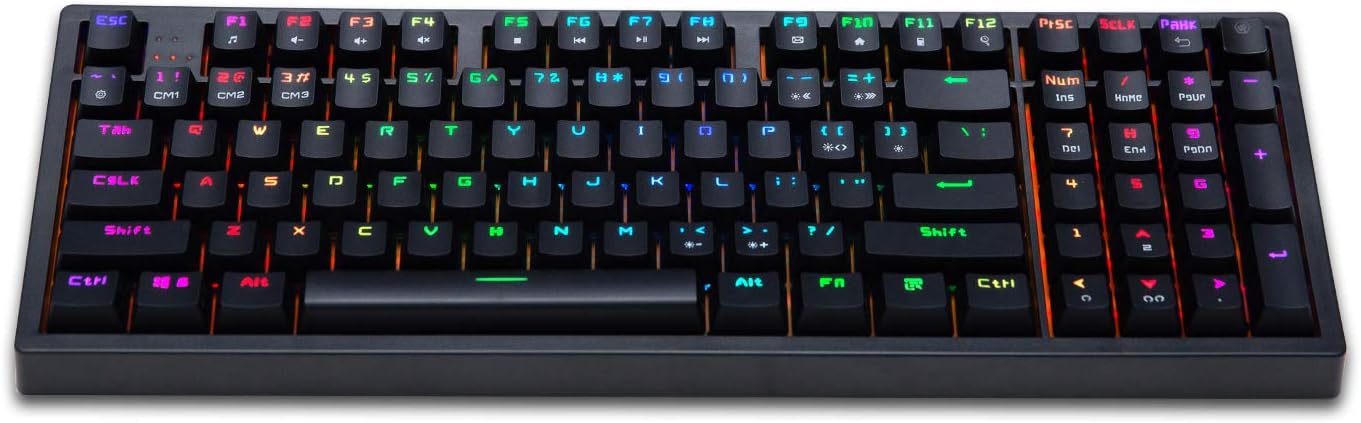 Sharkborough DOOMHAMMER CHOC96 Mechanical Keyboard USB Wired Computer Keyboard for Windows PC Games RGB LED Backlit 96 Keys
