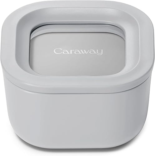Vista 30 de Caraway Mini recipiente cuadrado para almacenamiento de alimentos, contenedor de almacenamiento de vidrio de 1.75 tazas para alimentos, vidrio