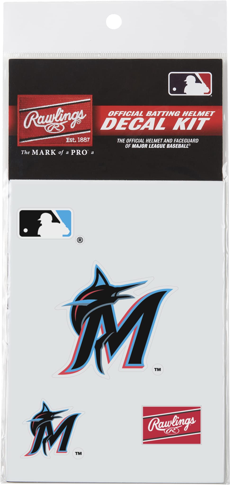 RawlingsMLB Authentic Baseball Helmet Decal Kit, (All Team Options)