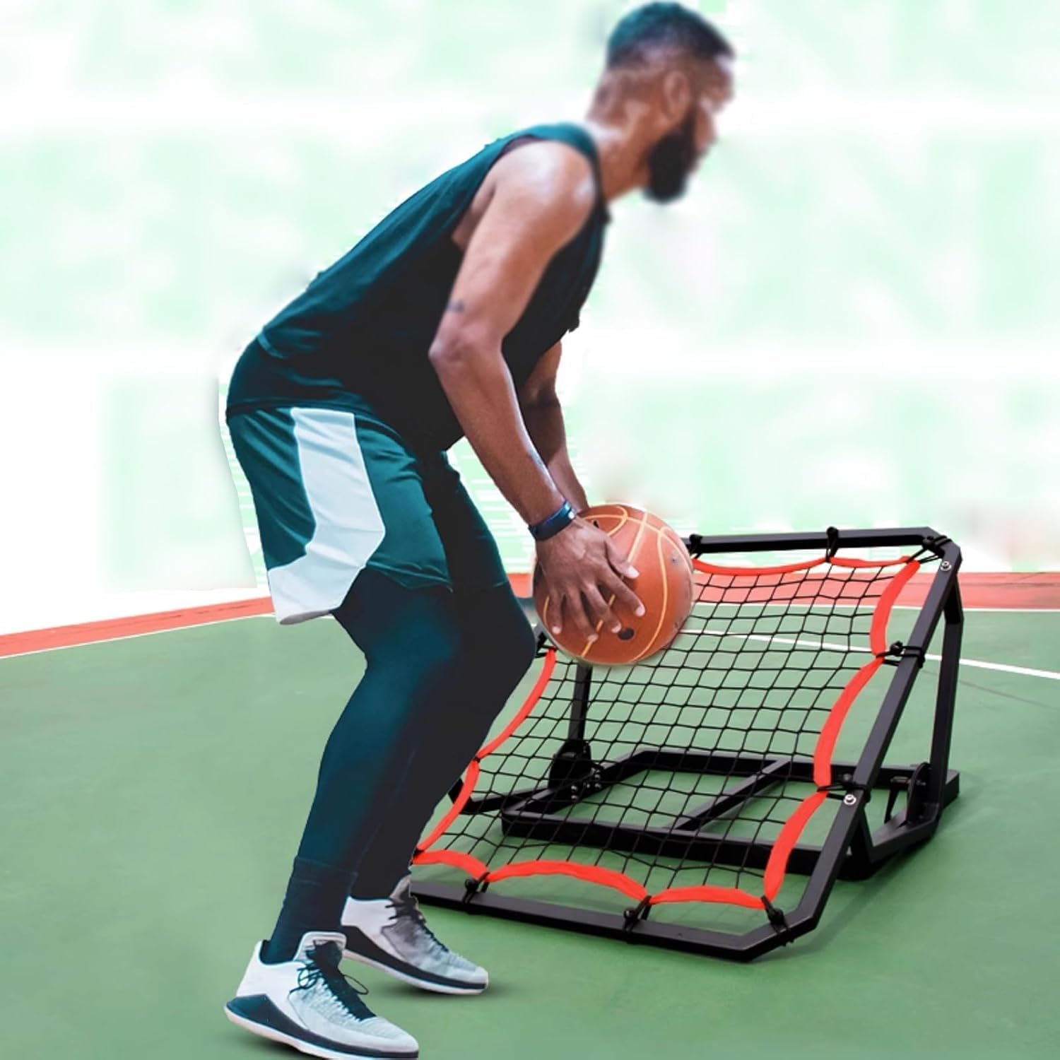 Sprzęt do treningu piłkarskiego Rebounder dla dzieci i dorosłych, stojak do ćwiczeń rzutów do koszykówki, siatkówka, piłka wodna, system odbijania piłek do worków z piaskiem