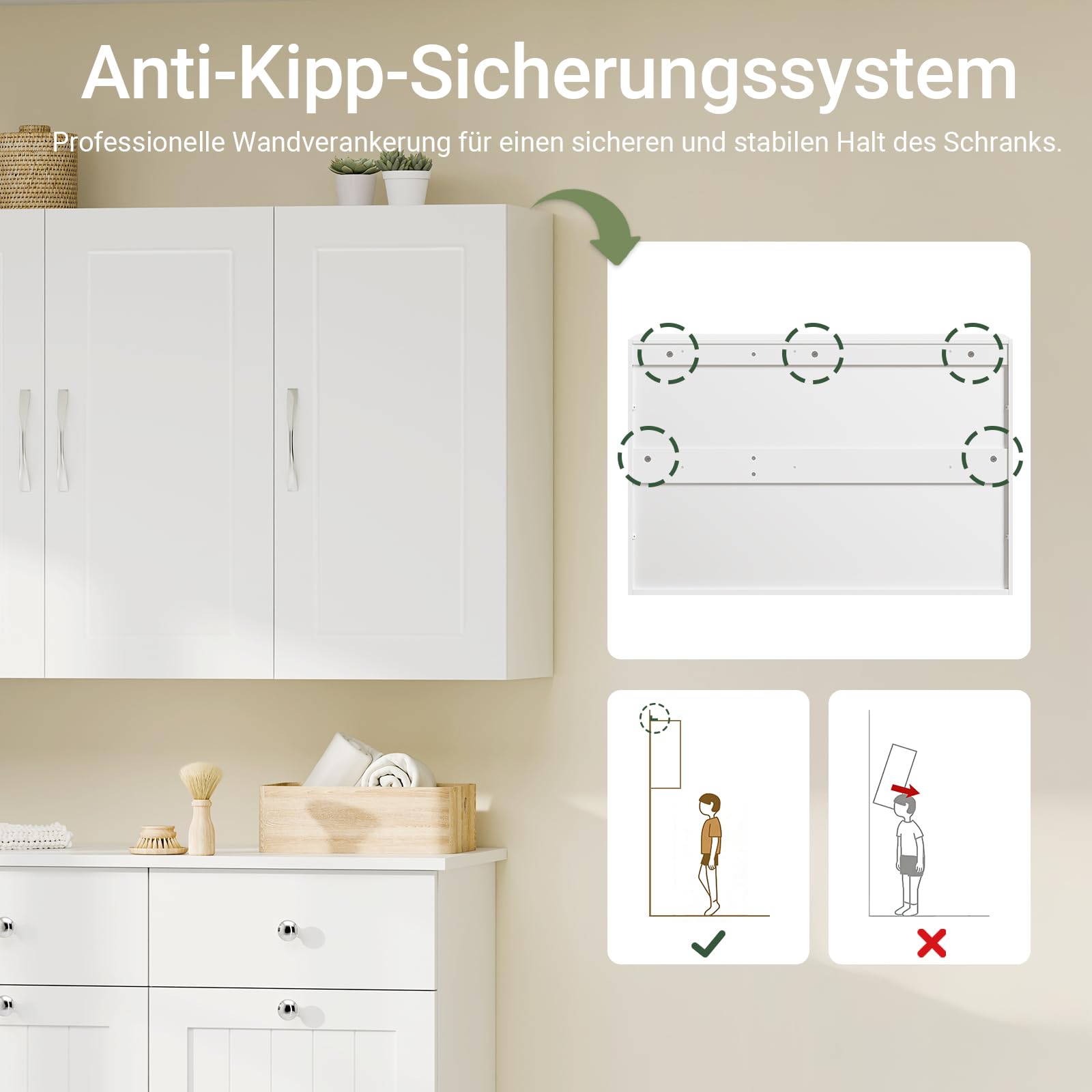 SoBuy Hängeschrank Bad weiß - Badezimmerschrank hängend mit verstellbaren Regalböden - Wandschrank schmal für Bad, Küche & Flur - Medizinschrank & Apothekerschrank, 90x30x60 cm, FRG231-L-W