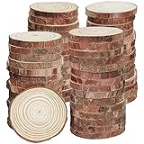 WEOPYCJ Natural Wood Slices Small, 60 Pcs 1.5-2 in Mini Wood Rounds, Unfinished Wooden Circles with Bark for DIY Crafts Centerpieces (4-5cm)