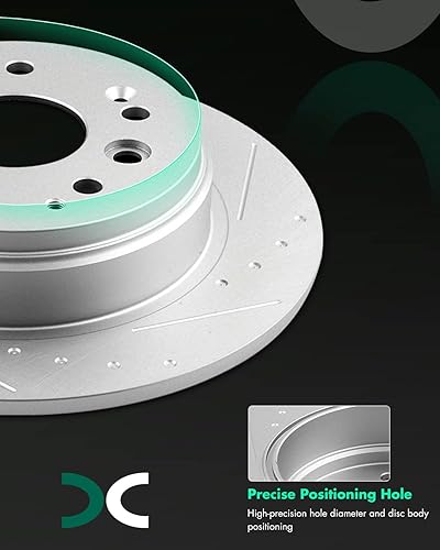 Miniatura 937 de SCITOO Juego de 2 frenos de freno ranurados traseros para Chrysler Town & Country, 08-16 para Dodge Grand Caravan, 09-13 para Dodge Journey, 12-15