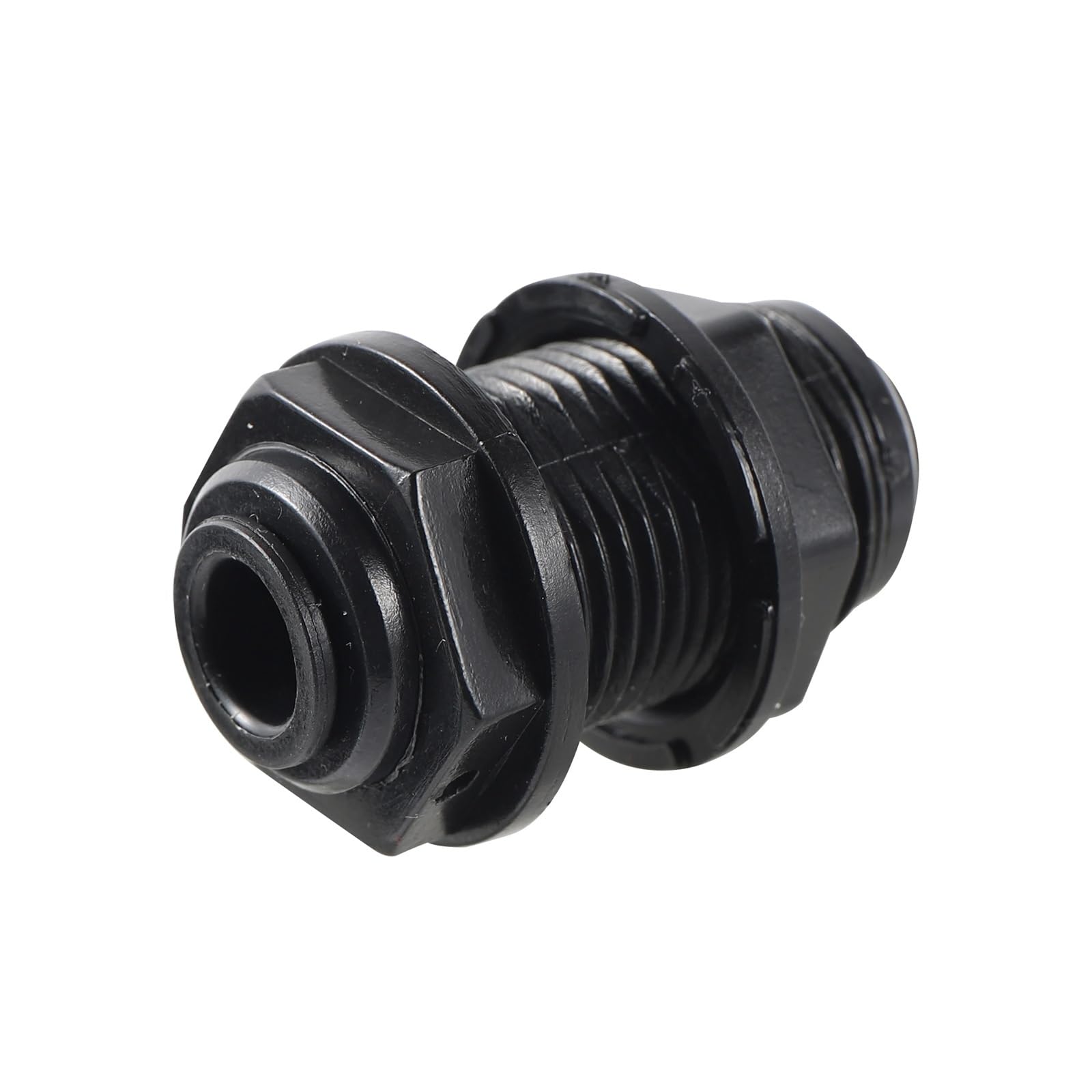Connecteur de cloison noir 1/4 po pour tuyau d'aquarium et irrigation
