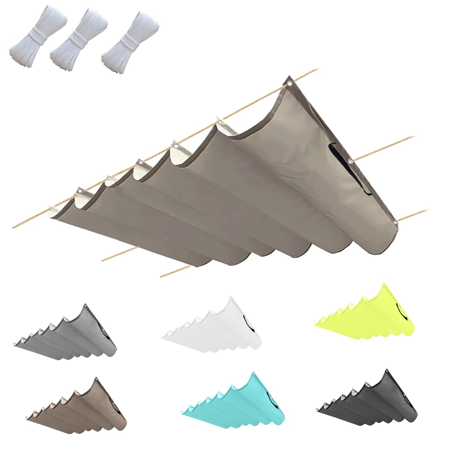 Rétractable Vague Voile-D'ombrage Imperméable 300x350cm Pare-Soleil