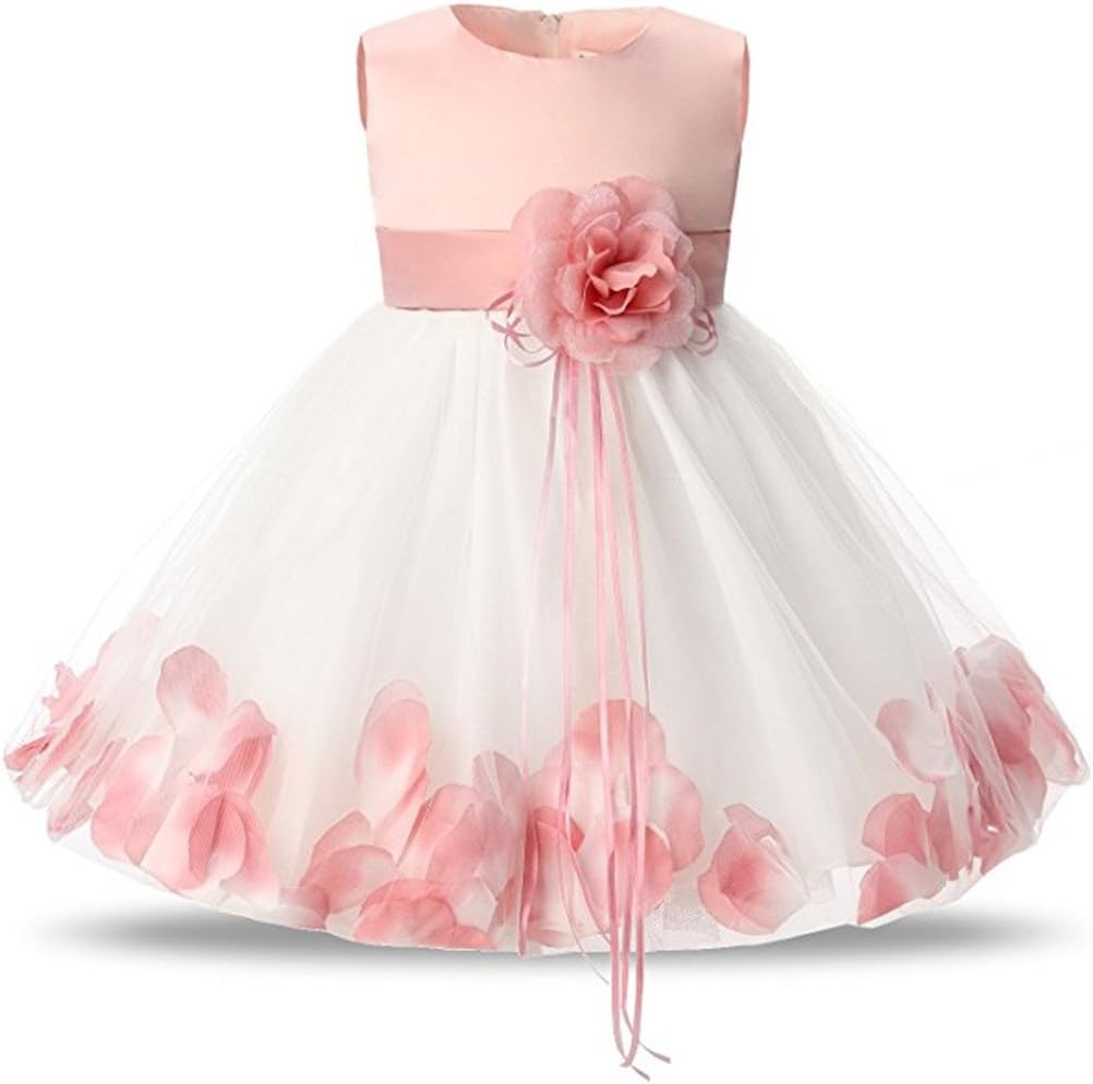 Little Girl Baptism Dress Baby Flower Evening Dress Wedding Princess Sleeveless Cocktail Dress