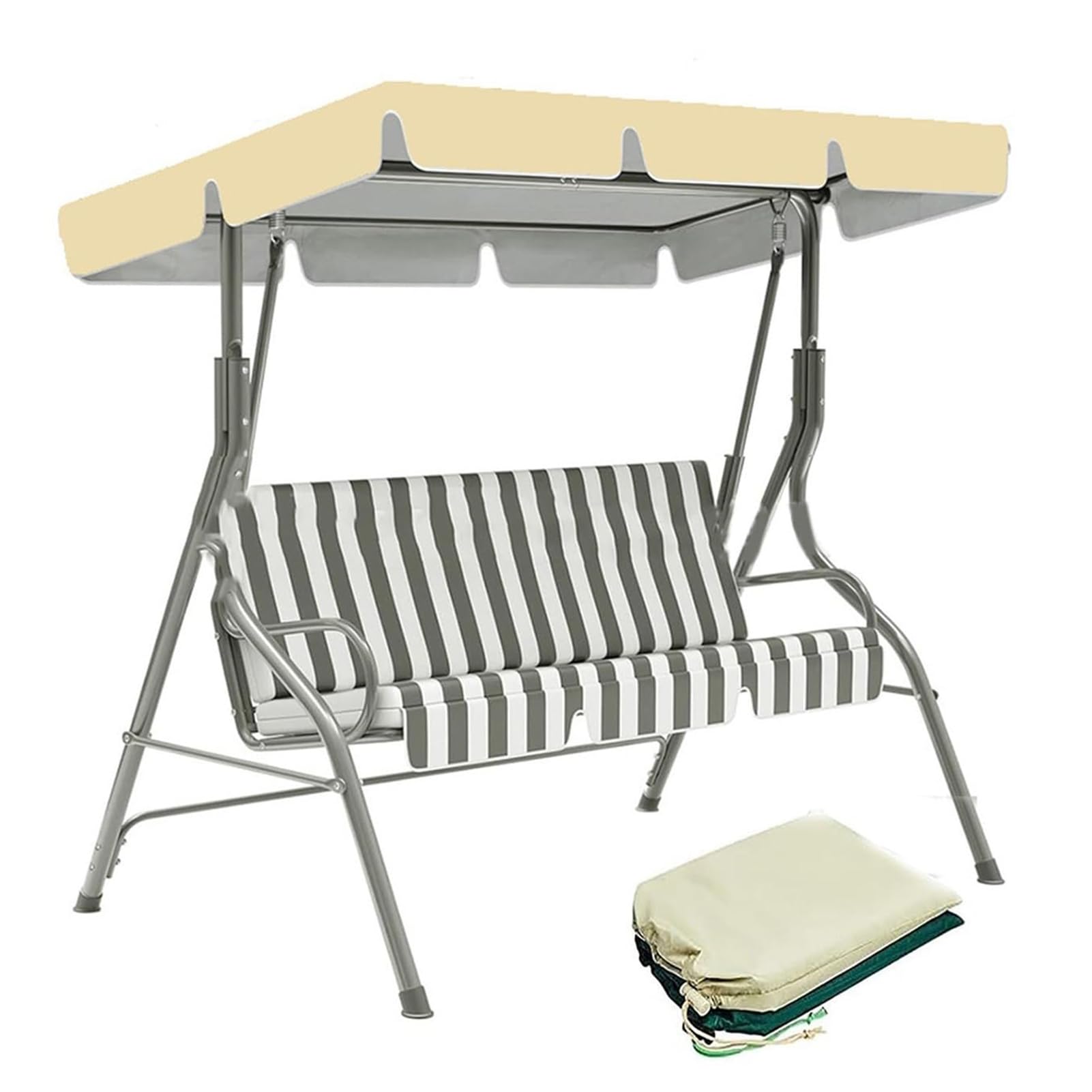 Toldo para balancín impermeable de tela Oxford con techo ajustable beige