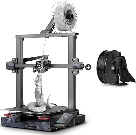 review Official Creality Ender 3 S1 Plus 3D Printer Bundle with Grey Black TPU Filament 1.75mm 1KG Spool