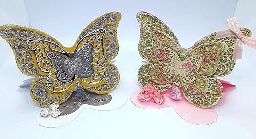 Miniatura 5 de Alinacutle Troqueles de mariposa, troquelados de metal hechos a mano, plantilla de tarjeta de papel para manualidades, álbumes de recortes y álbum