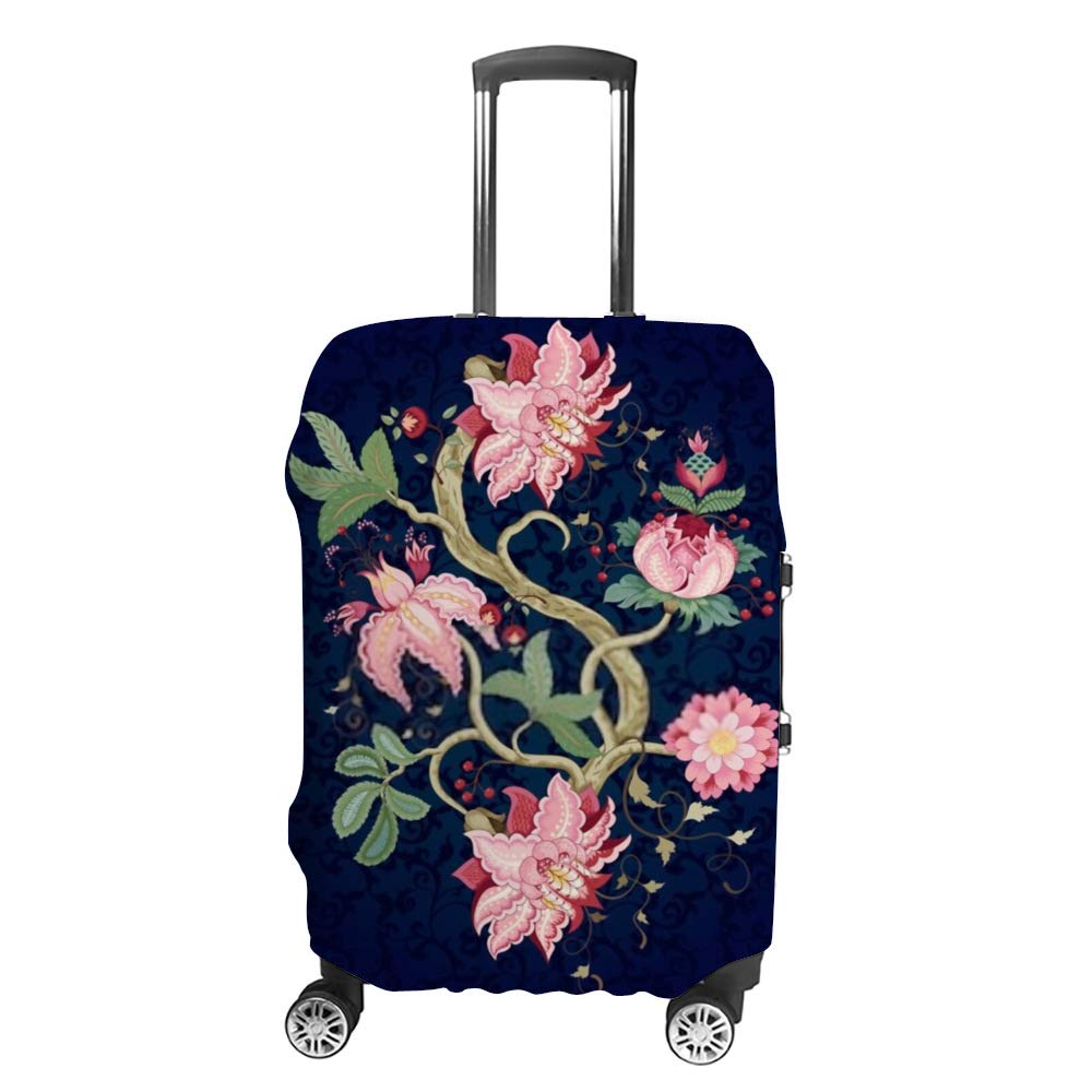 Housse de bagage rose fleur en polyester élastique durable CHEHONG - 5