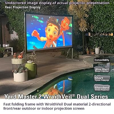 Elite Screens 100-inch Wraith Veil DUAL, 16:9, 0.8 Gain, 150 Viewing Angle, Front & Rear Projection Screen, Yardmaster 2 OMS100H2-Dual