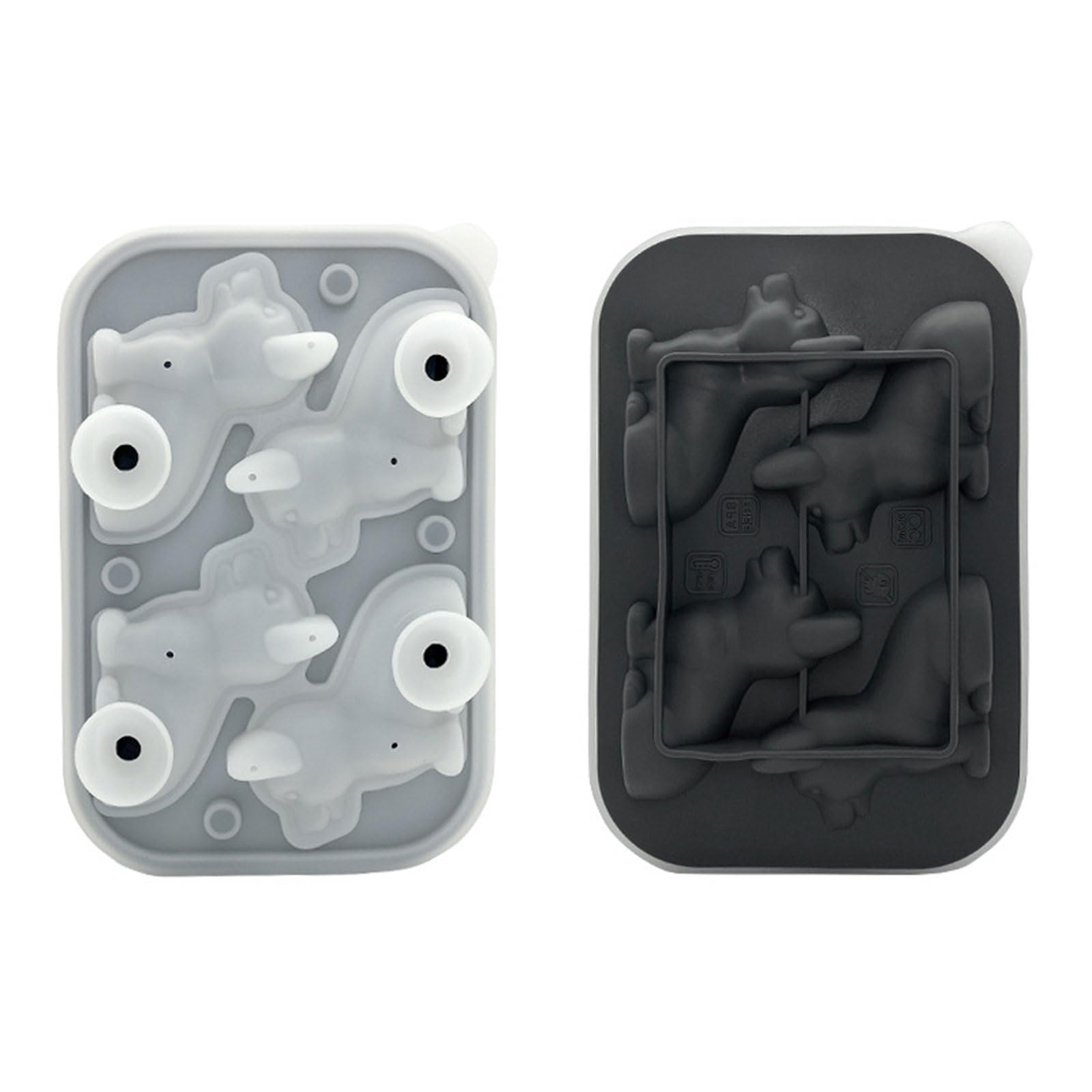 Oxxggkao 4 Compartment Tray Multifunctional Silicone Molds Dog Shaped Maker for Drinkings